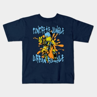 Concrete Jungle, Urban Rumble: Shredding the City with Style Kids T-Shirt